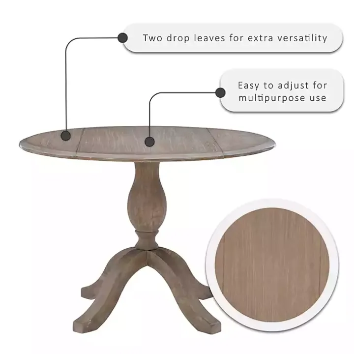 Gray Wash Drop Leaf Dining Table