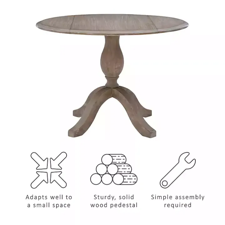Gray Wash Drop Leaf Dining Table