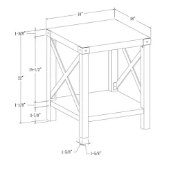 Gray Wash Industrial X-Frame Accent Table