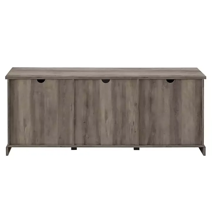 Gray Wash Sliding Barn Door TV Stand