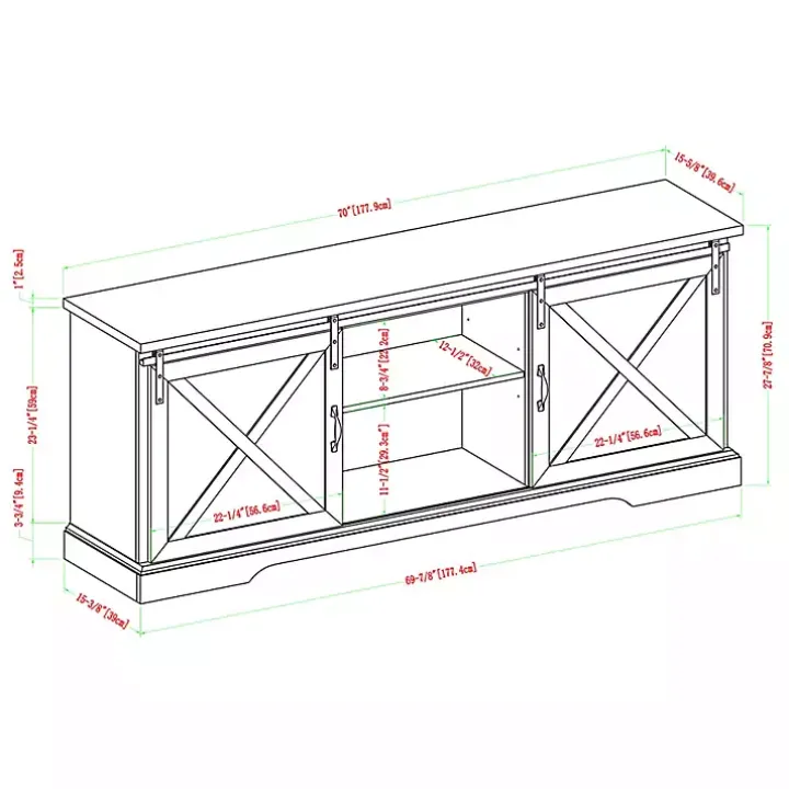 Gray Wash Sliding Barn Door TV Stand