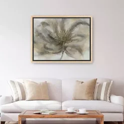 Gray Wildflower Framed Canvas Art Print