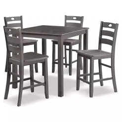 Gray Wood Brooke 5-pc. Counter Height Set