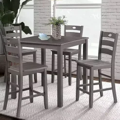 Gray Wood Brooke 5-pc. Counter Height Set