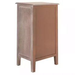Gray Wood Side Table with Baskets