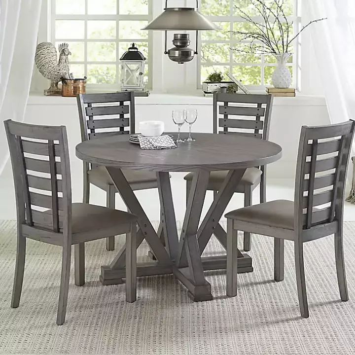 Gray Wooden Fiji Dining Chairs, Set of 2