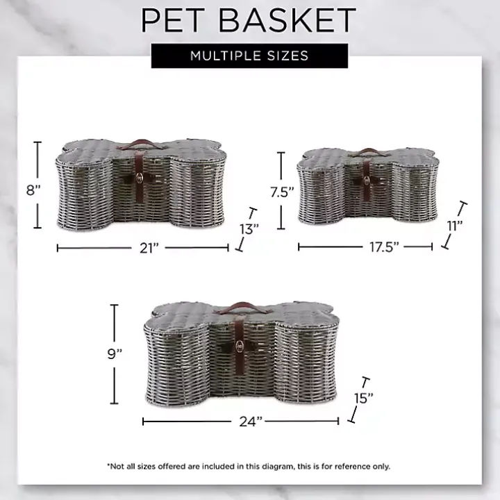 Gray Woven Bone Shaped Basket, 21 in.