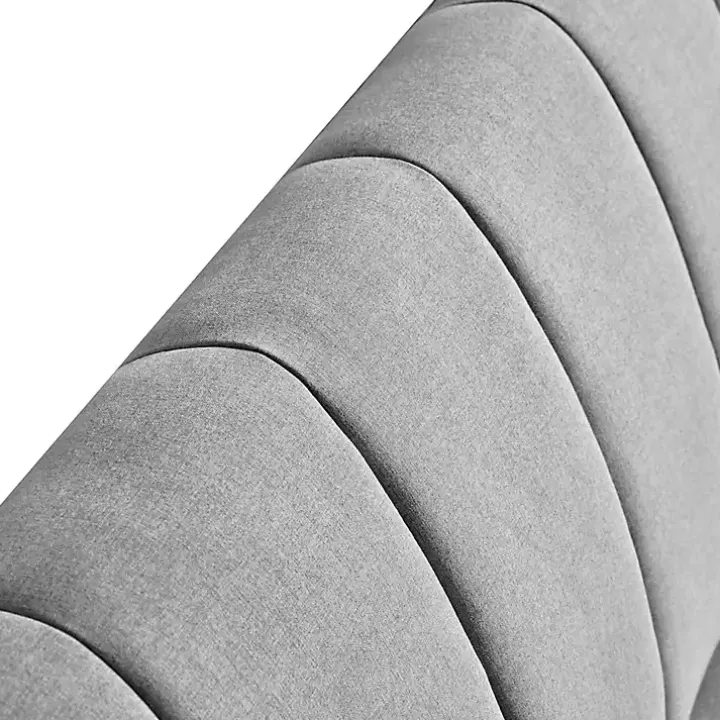 Gray Woven Channel Convertible Sofa