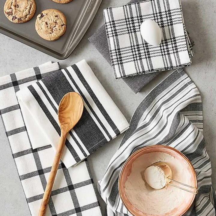 Gray Woven Dish Towels, Set of 5
