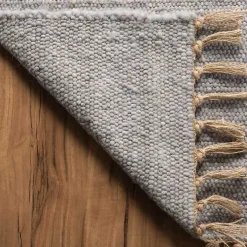 Gray Woven Wool and Jute Area Rug, 7x10