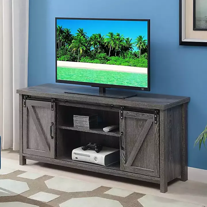 Graywash Russ Barn Door Media Cabinet
