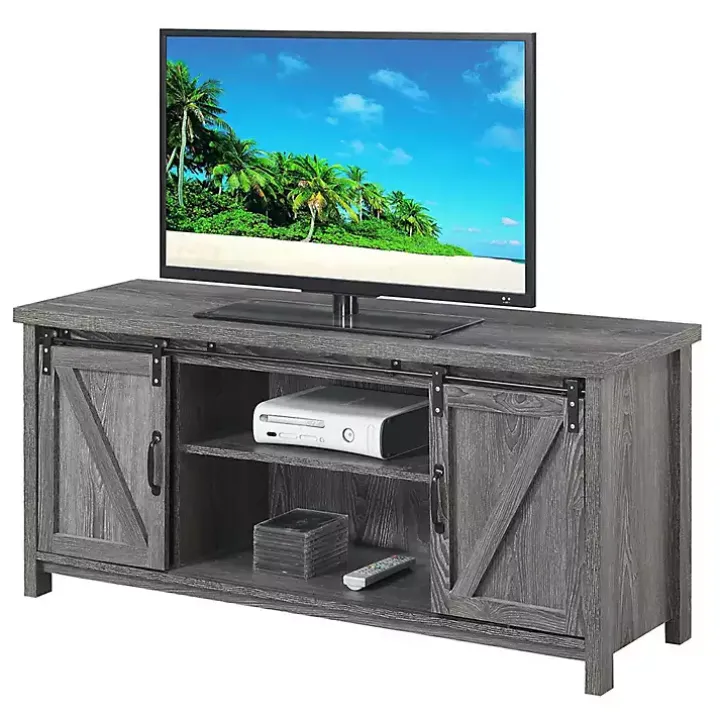 Graywash Russ Barn Door Media Cabinet