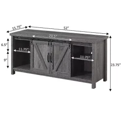 Graywash Russ Barn Door Media Cabinet