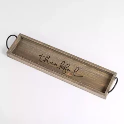 Graywash Wood Thankful Tray