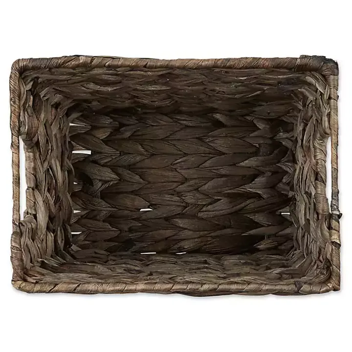 Graywashed Woven Water Hyacinth Baskets, Set of 3