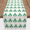Green and White Clover Grid Table Runner, 90 in.