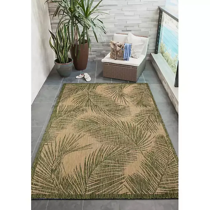 Green Cabo Palm Indoor Outdoor Area Rug, 8x10