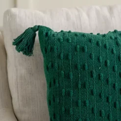Green Chenille Swiss Dot Pillow, 22 in.
