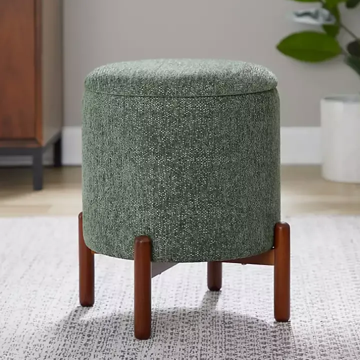 Green Daniella Storage Ottoman