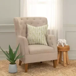 Green Dash Print Throw Pillow