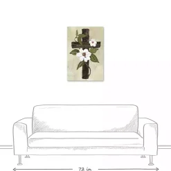 Green Easter Cross Canvas Art Print