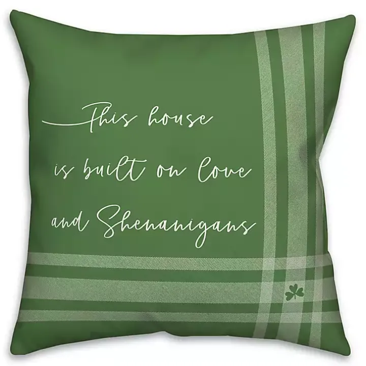 Green Love and Shenanigans Pillow