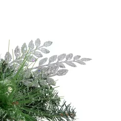 Green Pine and Ornament Candle Centerpiece