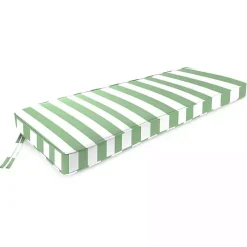 Green Striped Outdoor Settee Cushion