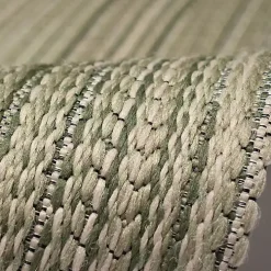 Green Woven Lines Indoor/Outdoor Runner, 1x4