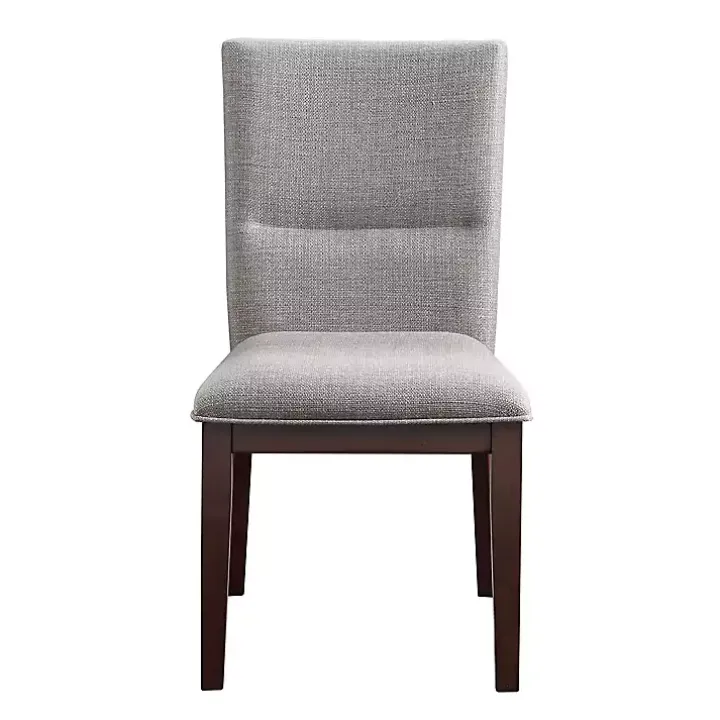 Greige and Walnut Dining Chairs, Set of 2