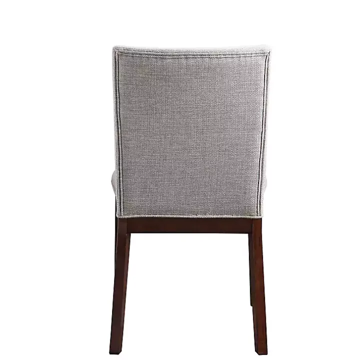 Greige and Walnut Dining Chairs, Set of 2