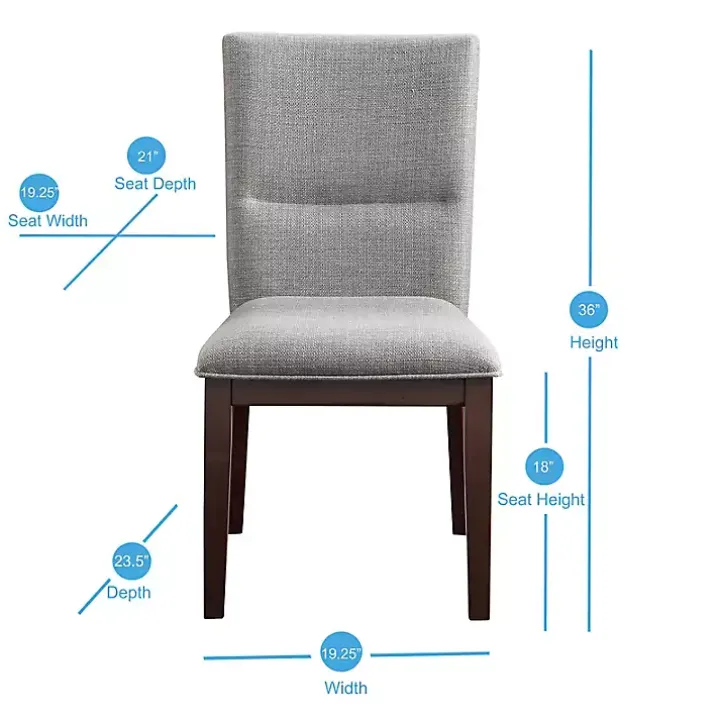 Greige and Walnut Dining Chairs, Set of 2