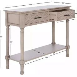 Greige Chevron 2-Drawer Console Table