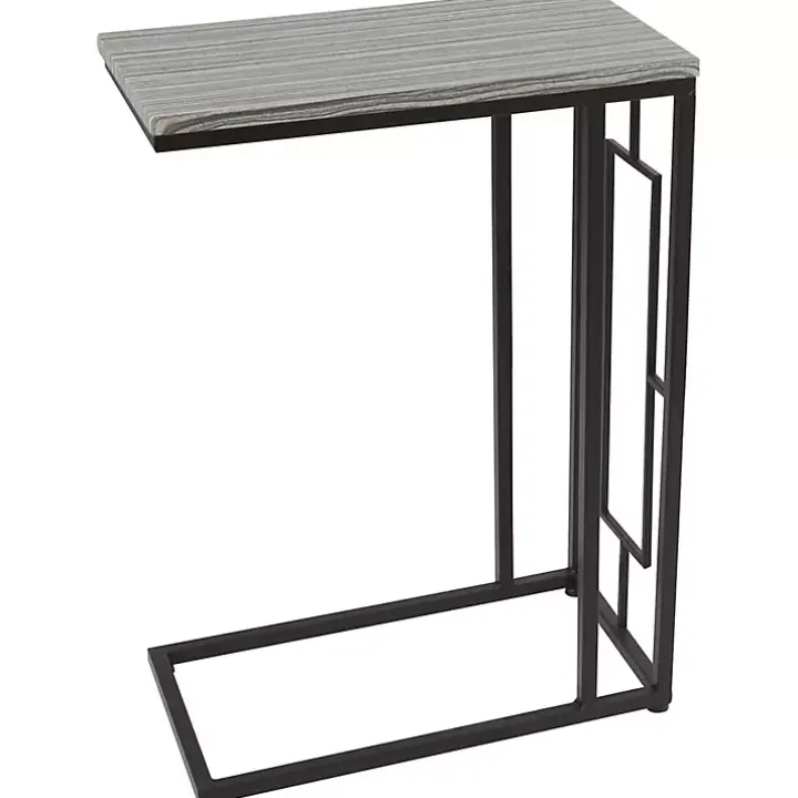 Gunmetal Black Geometric Metal C-Table