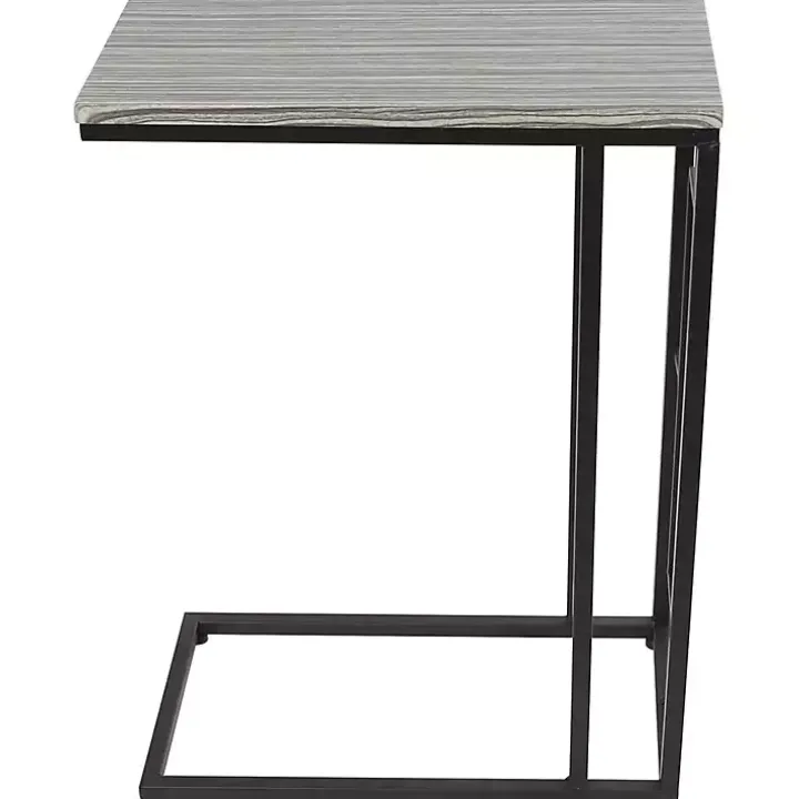 Gunmetal Black Geometric Metal C-Table
