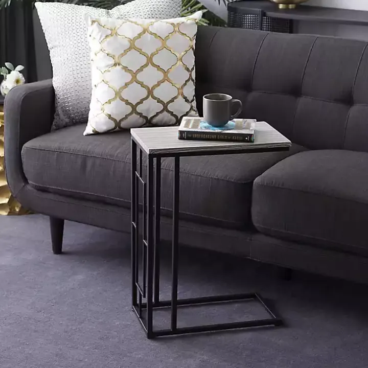 Gunmetal Black Geometric Metal C-Table