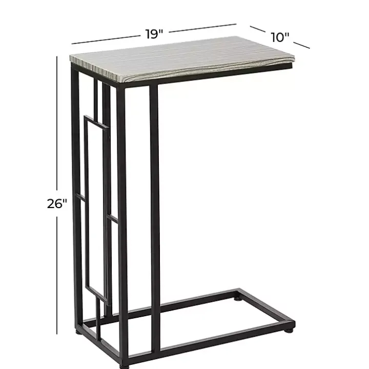 Gunmetal Black Geometric Metal C-Table