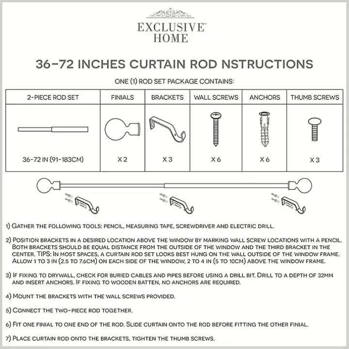 Gunmetal Open Sphere Curtain Rod, 72 in.