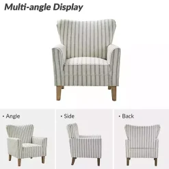 Gustaf Gray Striped Armchair