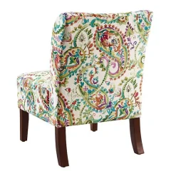 Hailey Bright Paisley Curved Back Slipper Chair