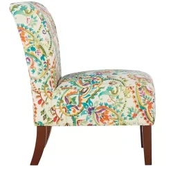 Hailey Bright Paisley Curved Back Slipper Chair