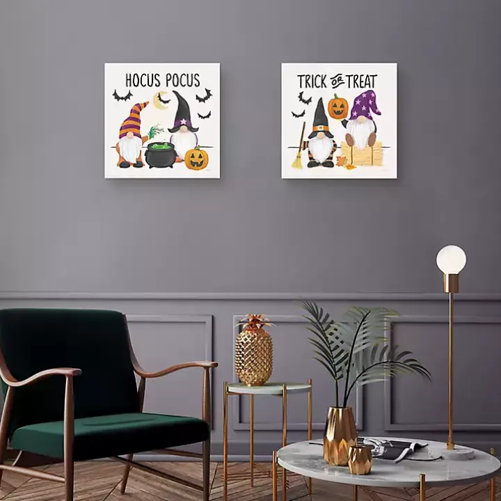 Halloween Gnomes Canvas Art Prints, Set of 2