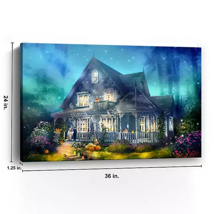 Halloween Mansion Canvas Art Print, 24x36