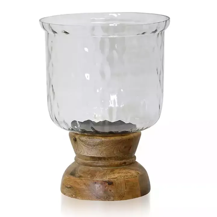 Hammered Glass Globe Candle Holder, 13 in.