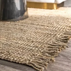 Hand Woven Chunky Loop Jute Caspar Area Rug, 4x6