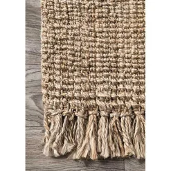 Hand Woven Chunky Loop Jute Caspar Area Rug, 4x6