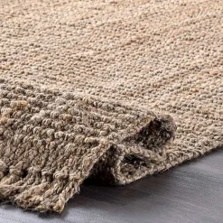 Hand Woven Looped Natural Jute Area Rug, 12x15