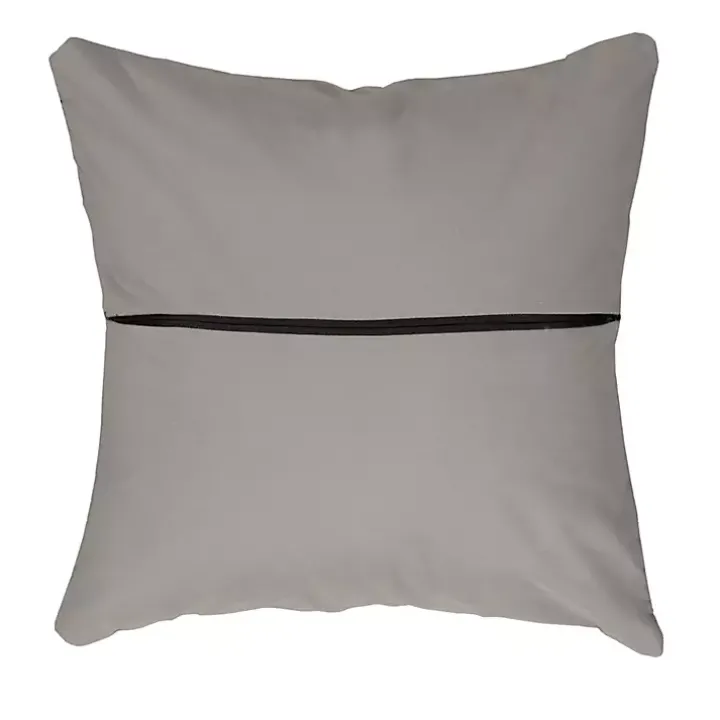 Handhooked Navy Sand Dollar Outdoor Throw Pillow