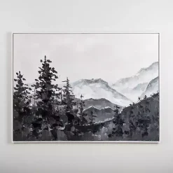 Handpainted Mountain Scene Framed Art