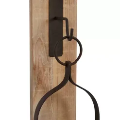 Hanging Lantern Fir Wood and Iron Sconce